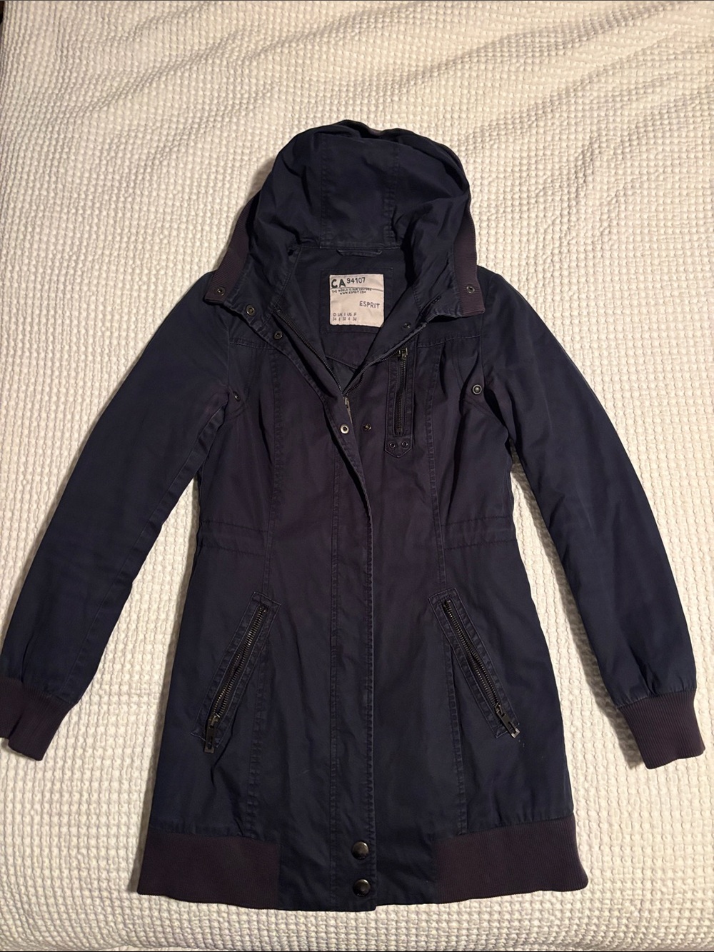 Esprit Women's Dark Navy Hooded Utility Jacket